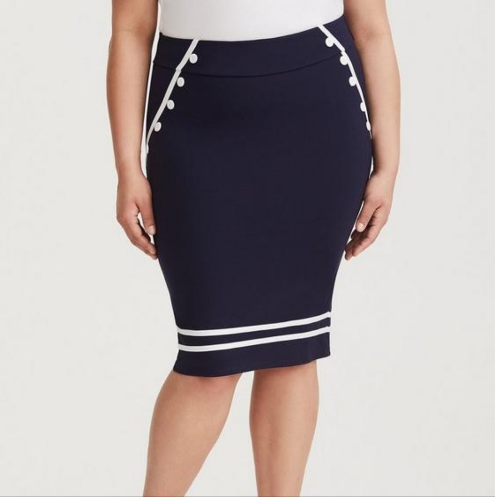NEW Torrid Retro Navy Pencil Skirt